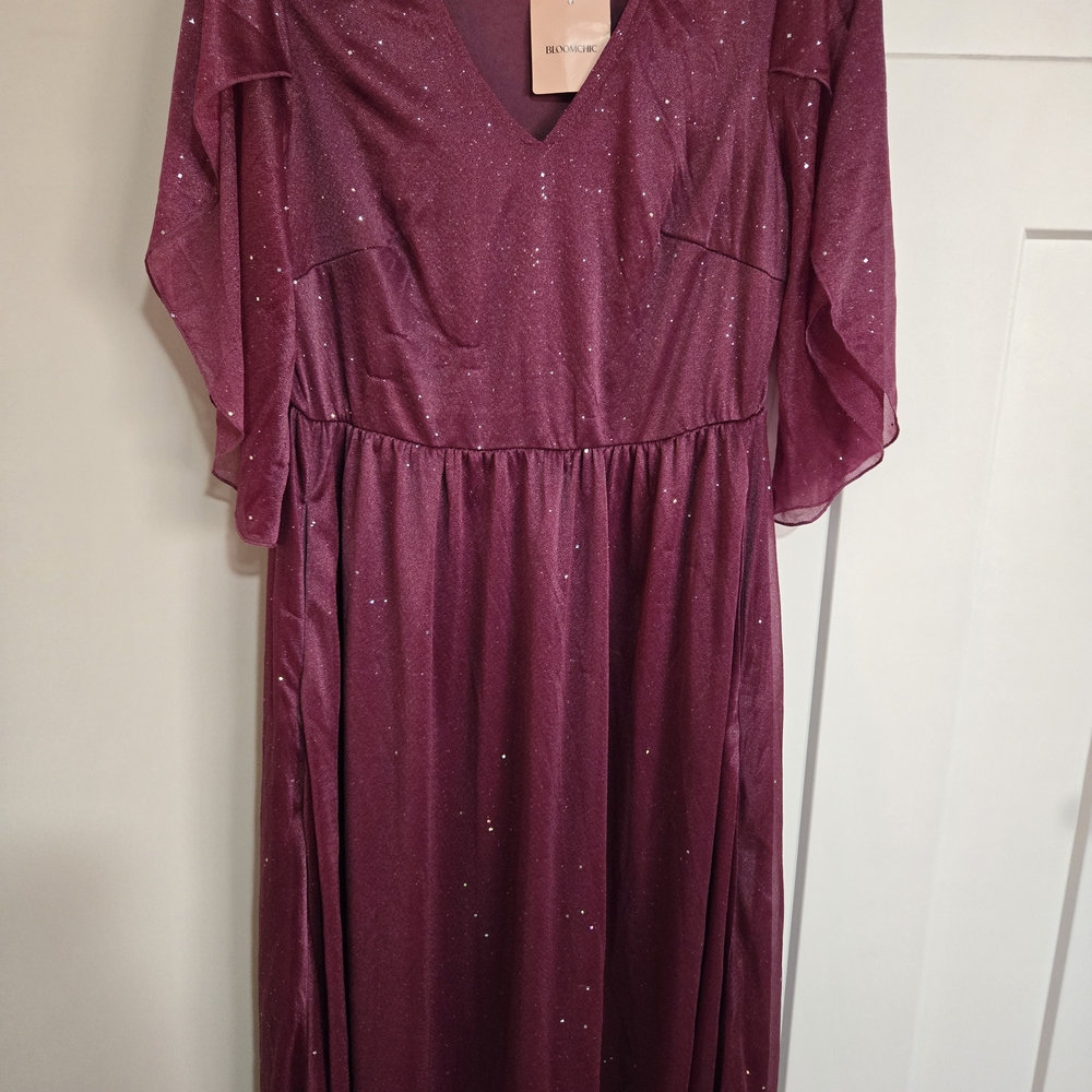Elegant Sparkling Burgundy Dress